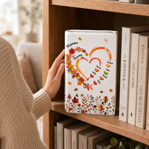 Grandma Heart Fall - Personalized Ceramic Book Vase