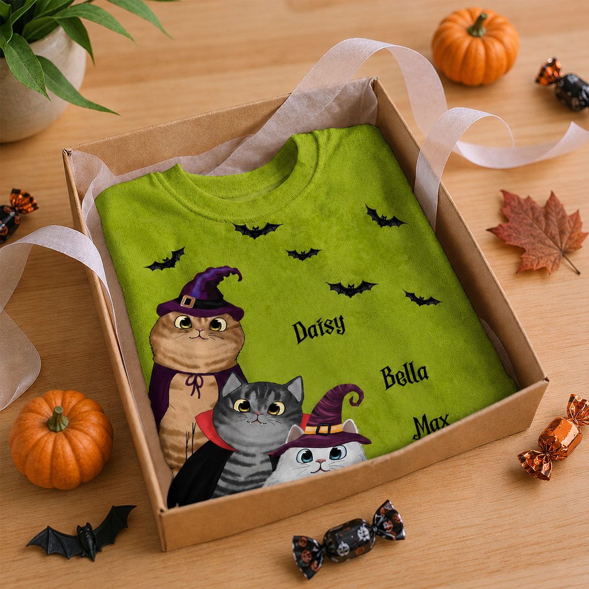 Peeking Halloween Cats Spooky Vibe - Personalized 3D Shirt - Halloween Gift For Cat Owners