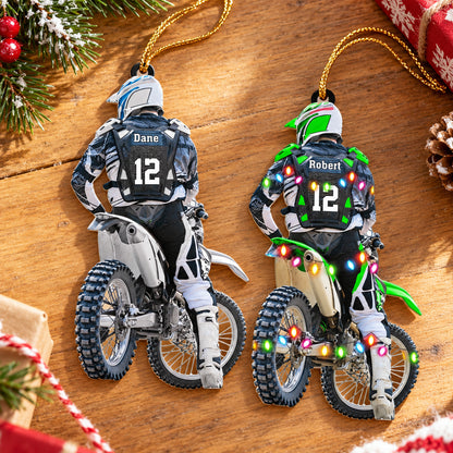 Personalized Motocross Dirt Bike Christmas Ornament - Gift for Motocross Racers