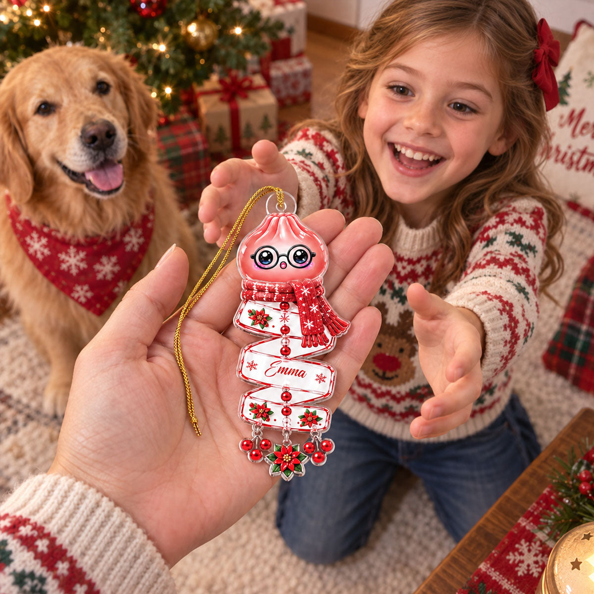 Dumpling Acrylic Ornament - Personalized Christmas Ornaments