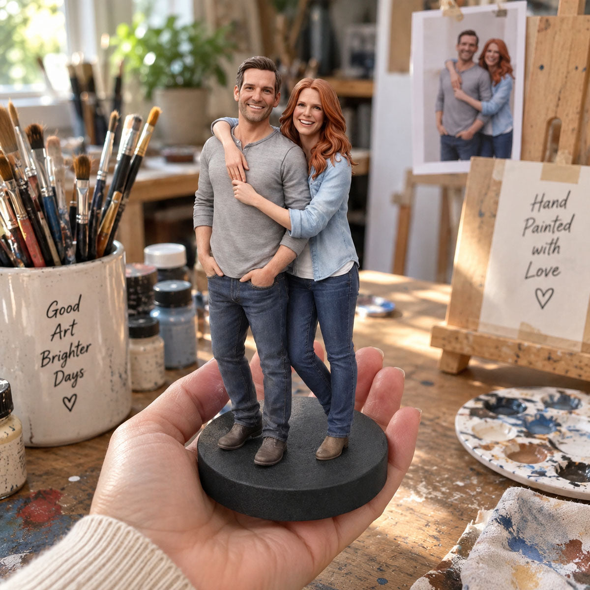 Custom Couple Figurine From Photo, Personalized 3D Statue, Wedding Anniversary Gift