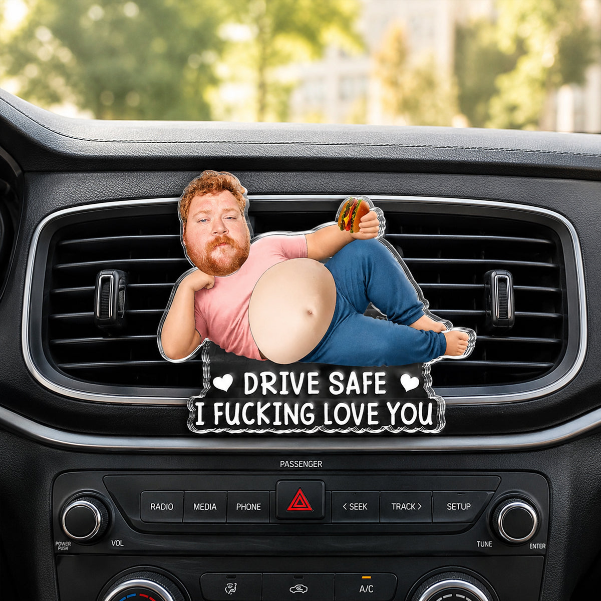 Custom Photo Squishy Acrylic Car Vent Clip – Personalized Anniversary Wedding Gifts For Husband And Wife, Him And Her - Drive Safe, I'm Watching You