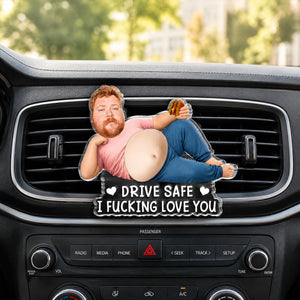 Custom Photo Squishy Acrylic Car Vent Clip – Personalized Anniversary Wedding Gifts For Husband And Wife, Him And Her - Drive Safe, I'm Watching You