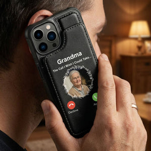 The Call I Wish I Could Take - Personalized Photo Leather Flip Wallet Phone Case
