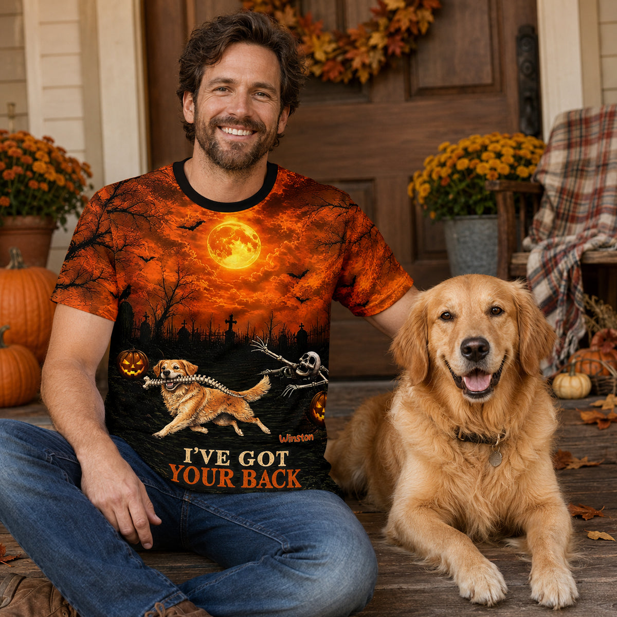 I've Got Your Back Dog Stealing Backbone From Your Photo - Personalized 3D Shirt - Funny Halloween Costume For Dog Lovers