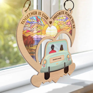 On The Way To Building A Life They Love - Personalized Window Hanging Suncatcher Ornament