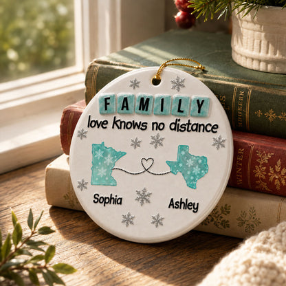 Family Love From Distance  - Personalized Acrylic Ornament