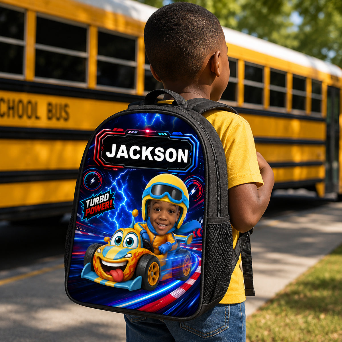 Driven To Explore - Custom Photo Kids Backpack - Personalized Back To School Gifts For Kids