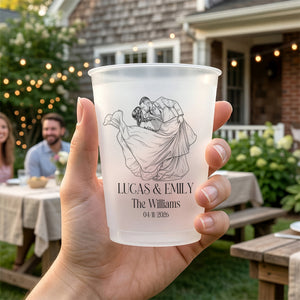 Custom Couples Photo, Wedding Reception Favors, Engagement Party - Personalized Cups