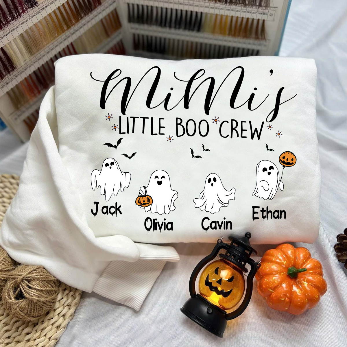 Custom Halloween Grandma Shirt, Grandma Boo Crew Shirt, Grandma's Bootiful Crew Shirt