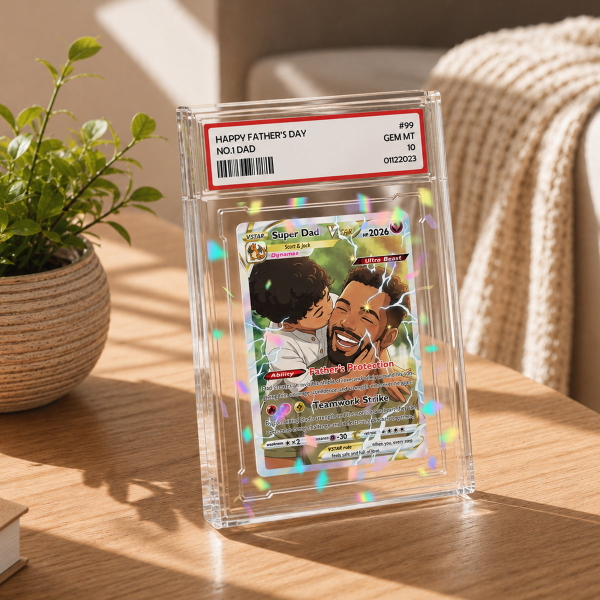 Personalized Father s Day Poke Card,Father s Day Gift, Custom PKM Photo Cards, Gifts for Gamer Dad, Custom PKM Trainer Card
