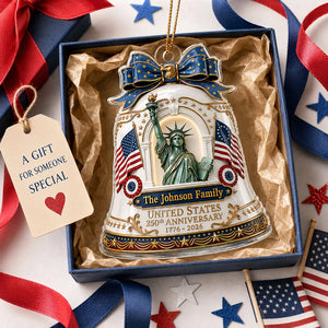 250th Anniversary of Americana - Personalized Acrylic Ornament - Patriotic Christmas in July Decor