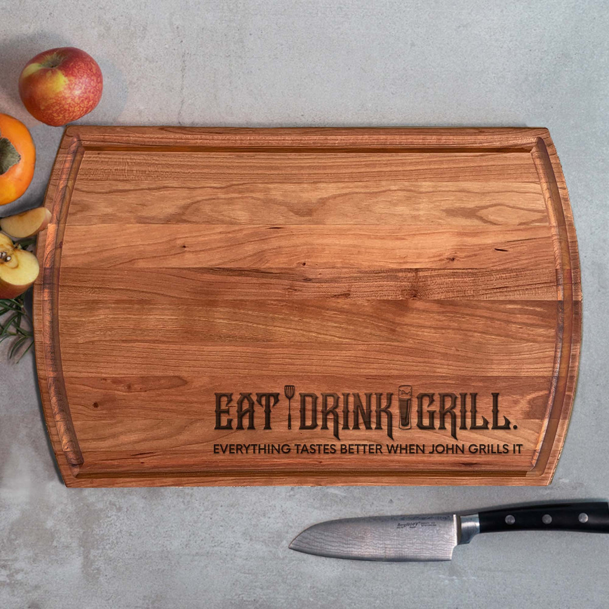 Everything Tastes Better When Papa Grills It - Personalized Cutting Board - Grandpa Gift, Gift for Father, Gift for Grandfather, Barbeque BBQ