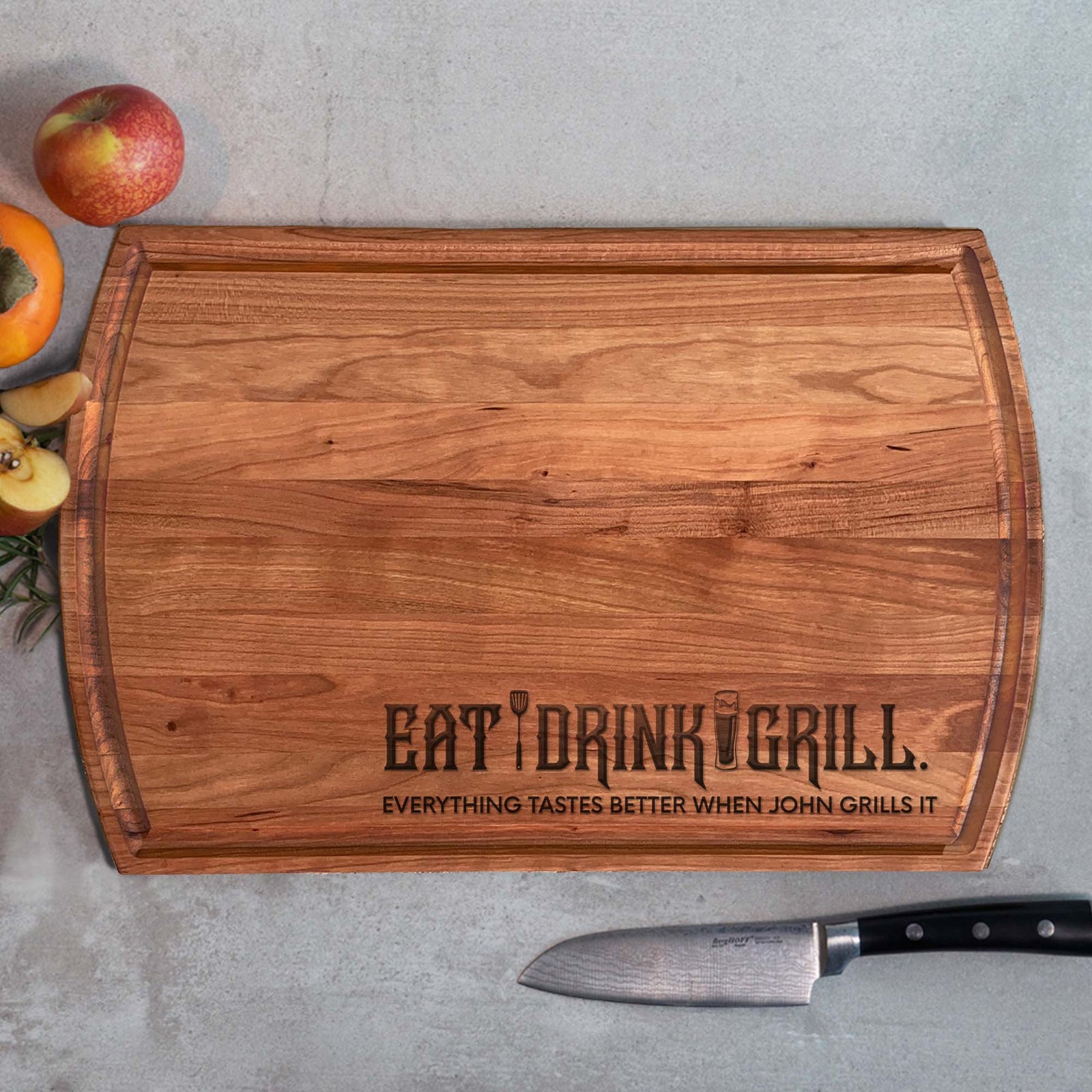 Everything Tastes Better When Papa Grills It - Personalized Cutting Board - Grandpa Gift, Gift for Father, Gift for Grandfather, Barbeque BBQ