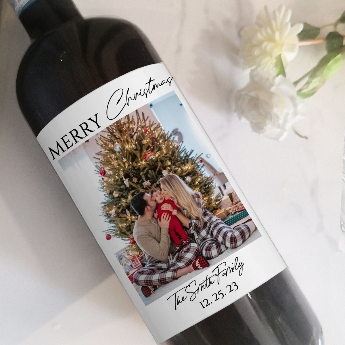 Custom Christmas Wine Label, Holiday Gift Stickers, Custom Wine Bottle Label,Christmas Party Decorations, Funny Christmas Labels Wine Gift