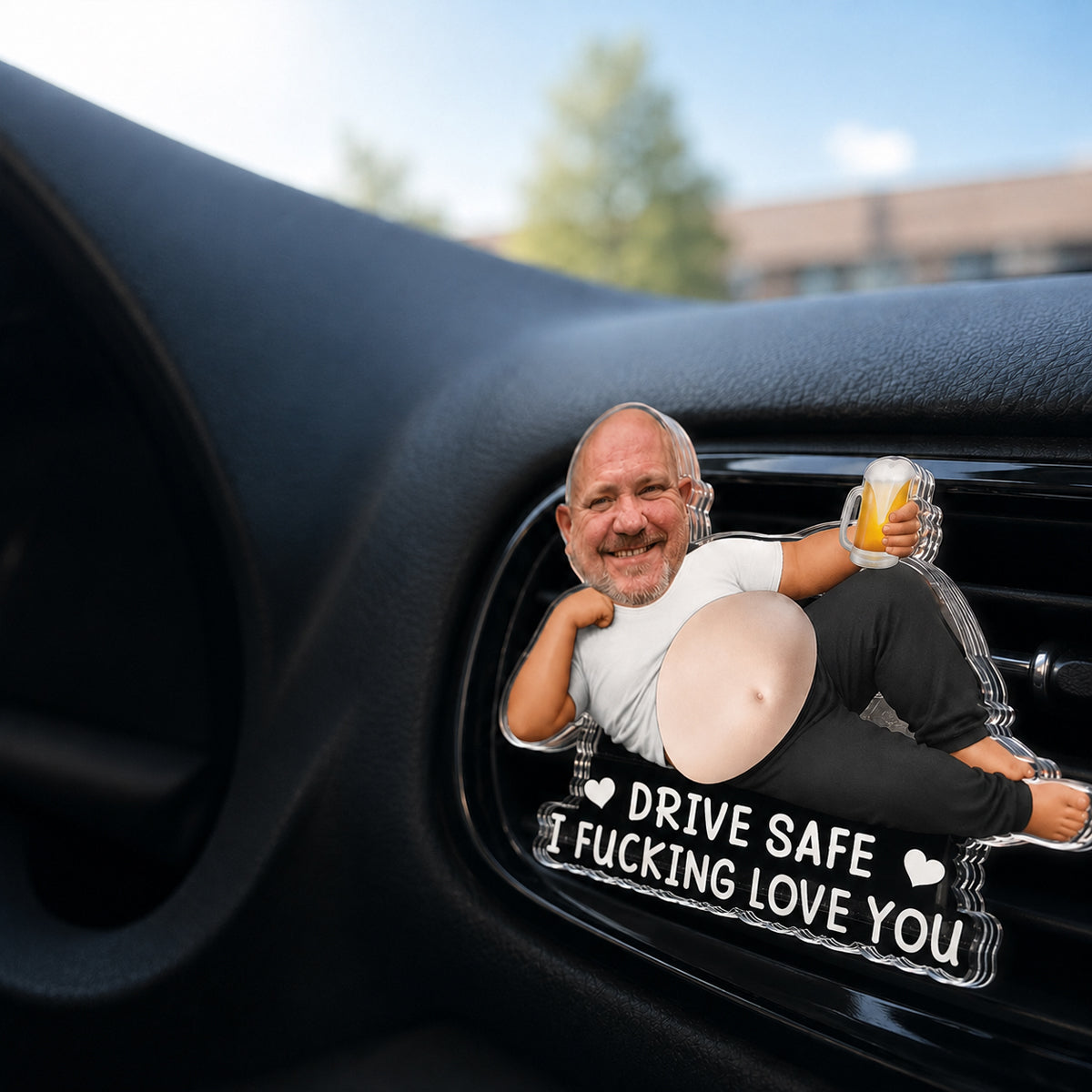 Custom Photo Squishy Acrylic Car Vent Clip – Personalized Anniversary Wedding Gifts For Husband And Wife, Him And Her - Drive Safe, I'm Watching You