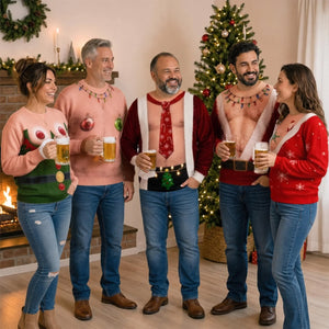 Custom Funny Ugly Sweatshirt - Personalized Christmas Birthday Gifts For Husband, Son, Grandson, Brother, Grandpa, Dad, Yourself - Santa Abs On Full Display Today