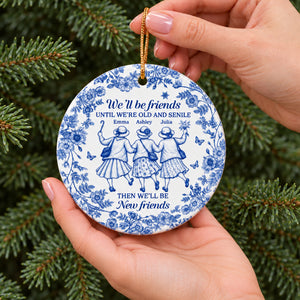Custom Ceramic Ornament - Personalized Best Friend Christmas Birthday Gifts For Women, Besties, Sisters, BFF - Always In Step