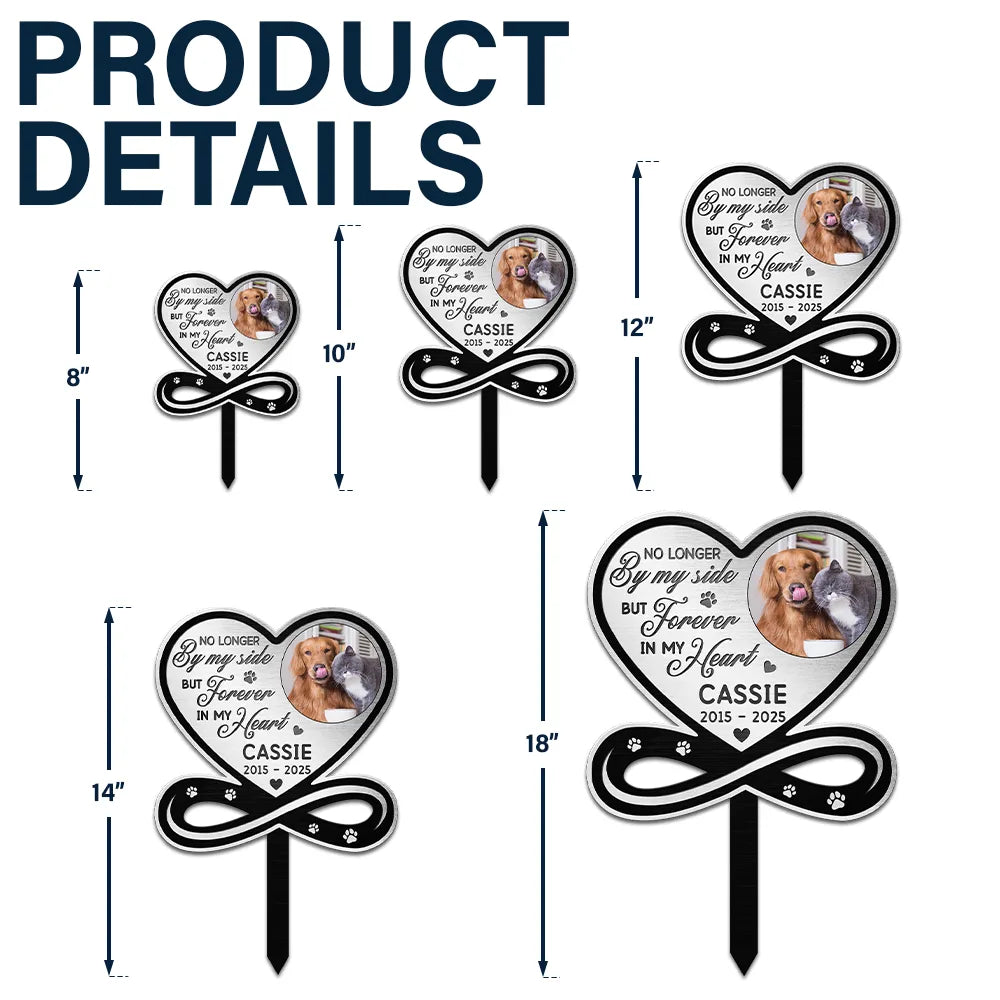 Custom Photo You Left A Paw Print On Our Hearts Forever Memorial - Personalized Metal Sign