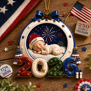 Wrapped In Christmas Love 2026 - Real 3D Raised Ornament