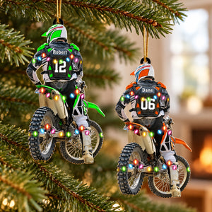 Personalized Motocross Dirt Bike Christmas Ornament - Gift for Motocross Racers