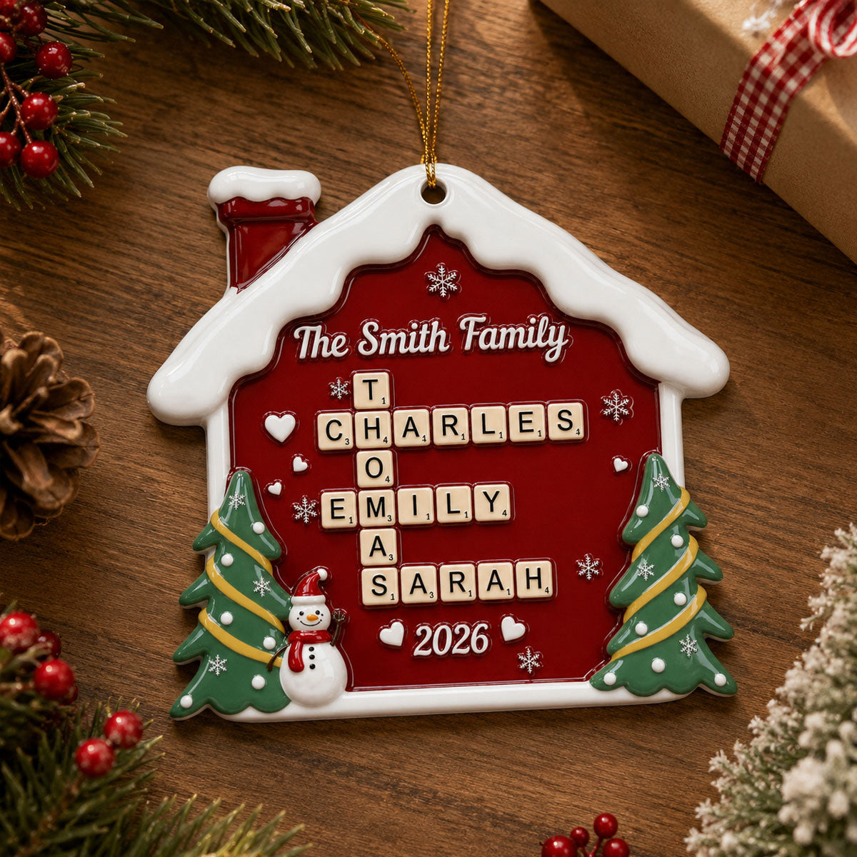 Forever Linked Together Crossword Puzzle Art - Real 3D Raised Ornament