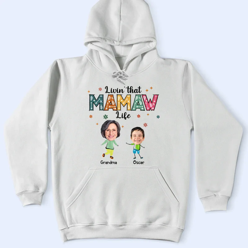 Custom Photo Living That Grandma Life Funny Cartoon - Personalized T Shirt