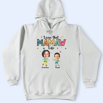 Custom Photo Living That Grandma Life Funny Cartoon - Personalized T Shirt