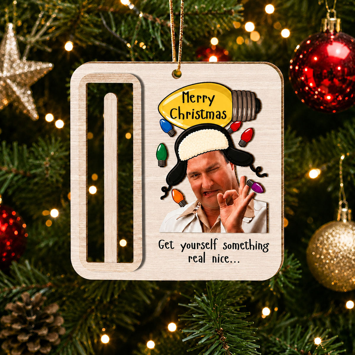 Cousin Eddie Wooden Money Holder Ornament – Funny Christmas Cash Gift Holder