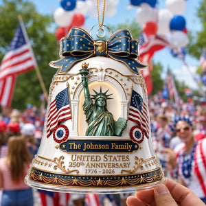 250th Anniversary of Americana - Personalized Acrylic Ornament - Patriotic Christmas in July Decor