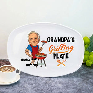 Custom Photo Daddy's Grilling Plate - Personalized Plate