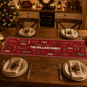 Family Name Christmas - Personalized Table Runner