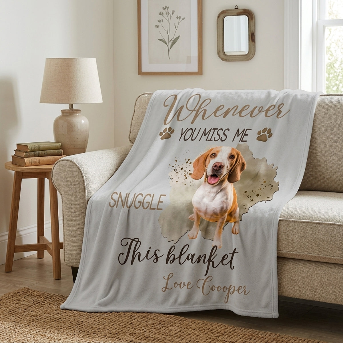 Whenever You Miss Me Snuggle This Blanket - Personalized Memorial Keepsake Blanket