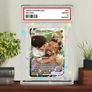Personalized Father s Day Poke Card,Father s Day Gift, Custom PKM Photo Cards, Gifts for Gamer Dad, Custom PKM Trainer Card