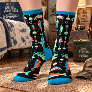 Personalized Crew Socks – Gift for Fishing Lovers – Hooked For Life