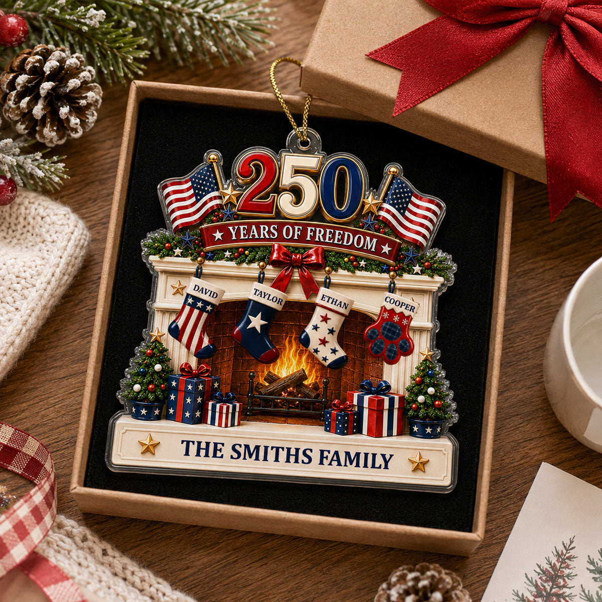 Christmas Love Anchored In Heritage And Pride - Personalized Custom Shaped Acrylic Ornament