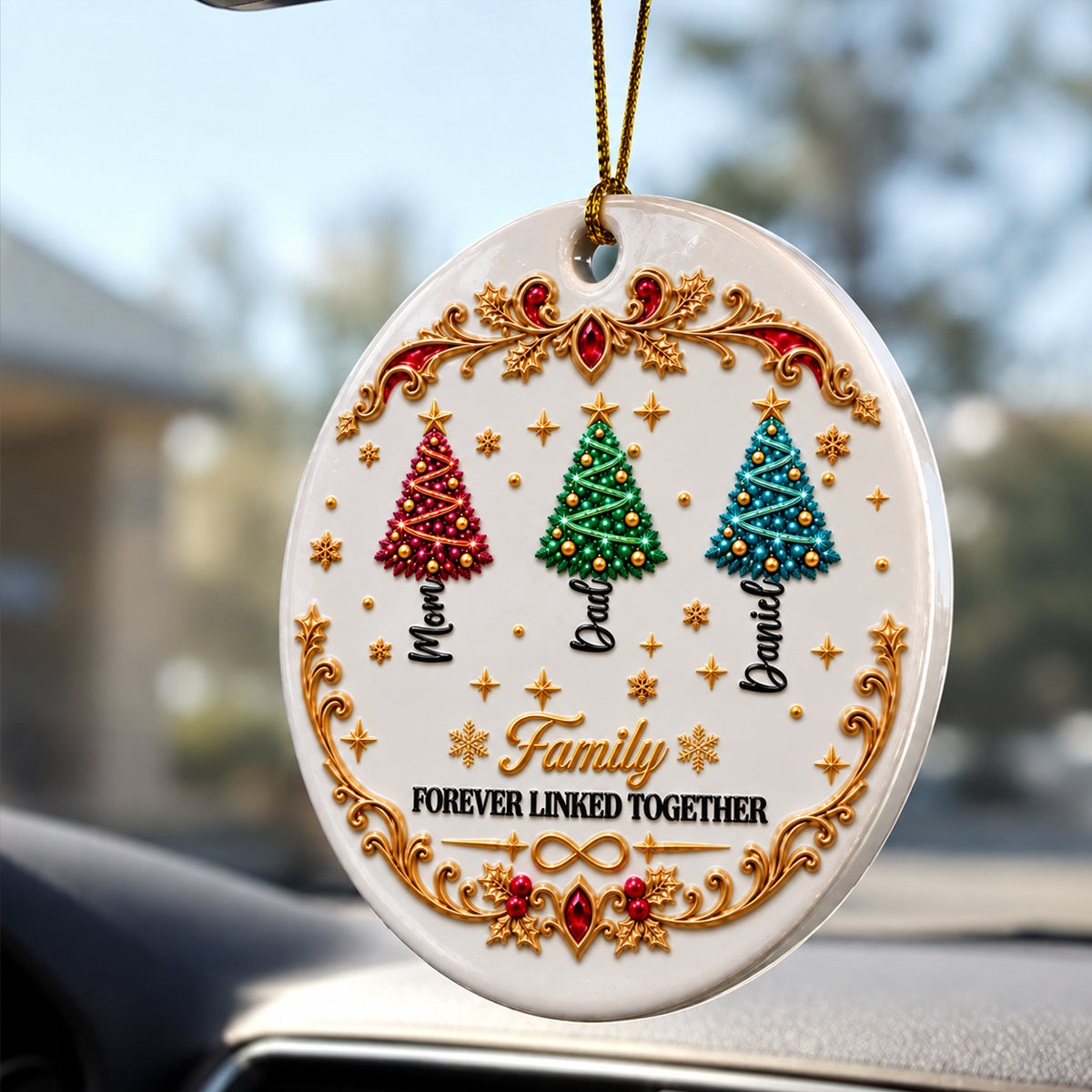 Family Names Christmas Tree - Real 3D Raised Ornament