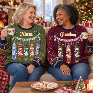 Grandmas Little Snowmen Christmas - Personalized All-Over-Print Sweatshirt - Christmas Gift For Grandma