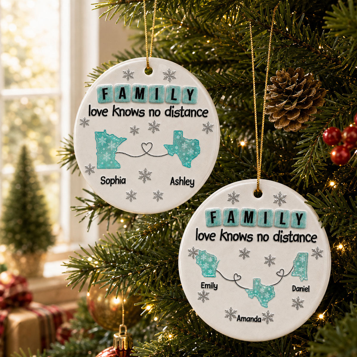 Family Love From Distance  - Personalized Acrylic Ornament