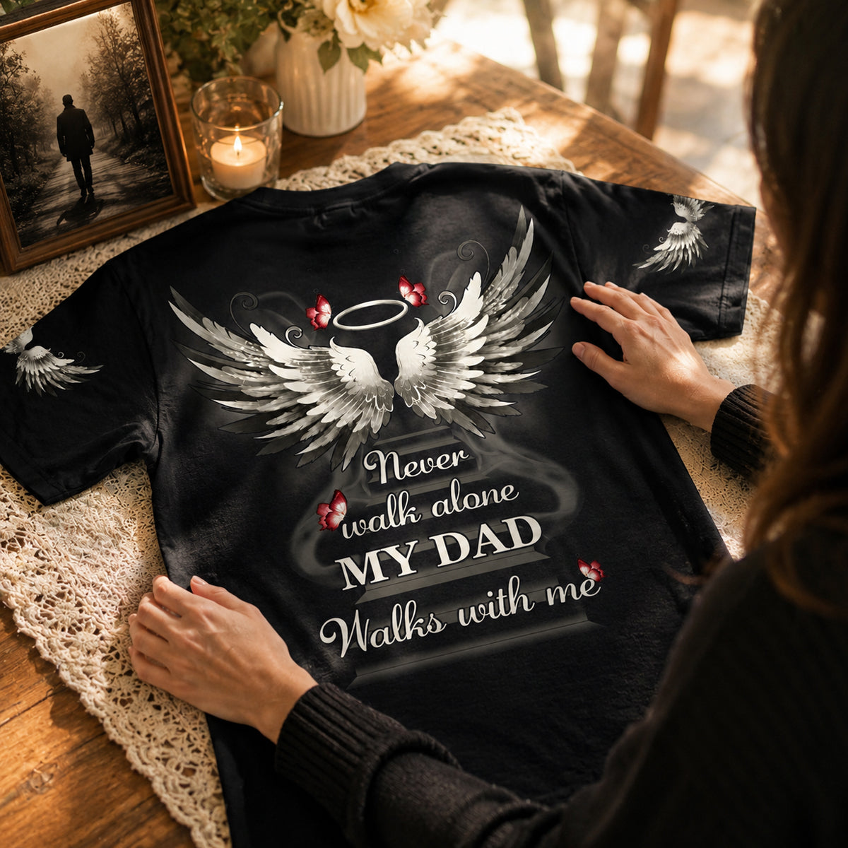 Never Walk Alone - Personalized Memorial T-Shirt