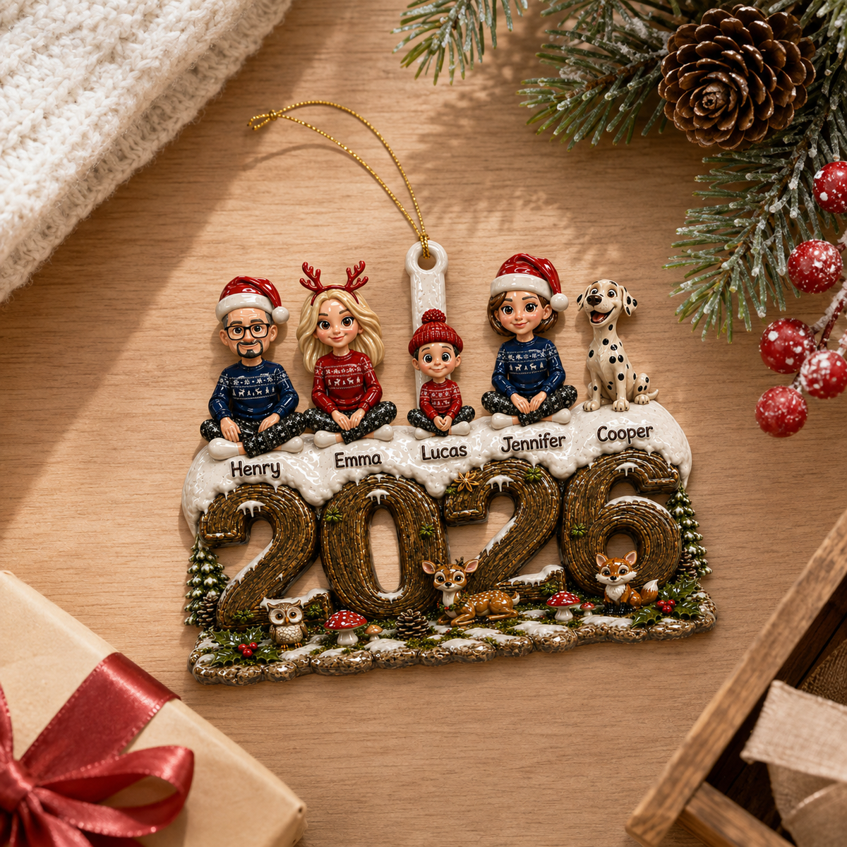 Home Is Where We Gather - Family Ornament - Real 3D Raised Ornament