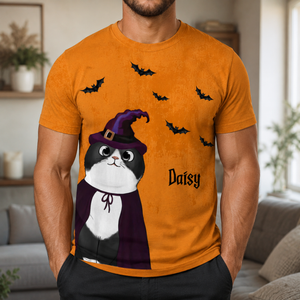 Peeking Halloween Cats Spooky Vibe - Personalized 3D Shirt - Halloween Gift For Cat Owners