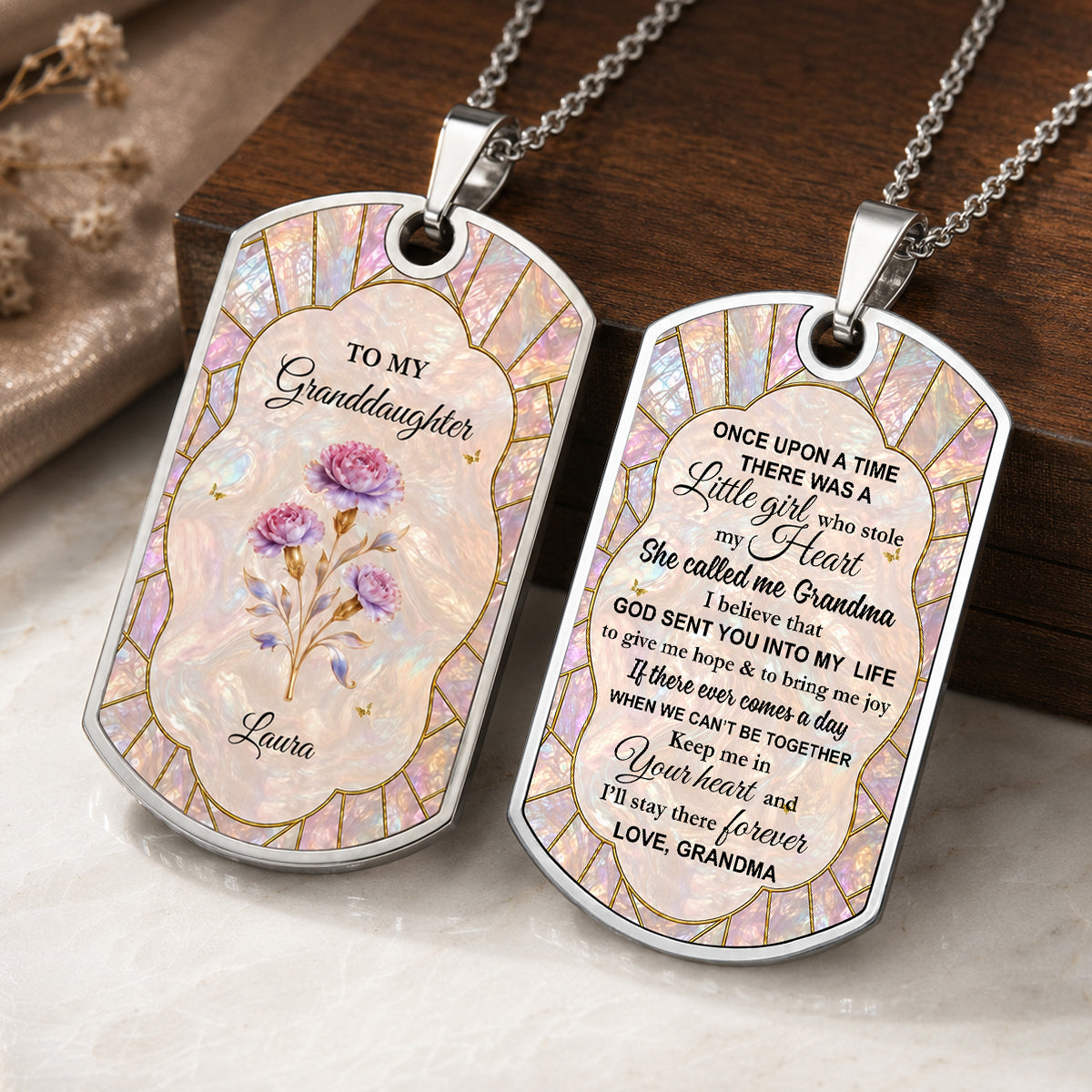 To My Granddaughter Personalized Keychain - Gift For Granddaughter and Birds lovers