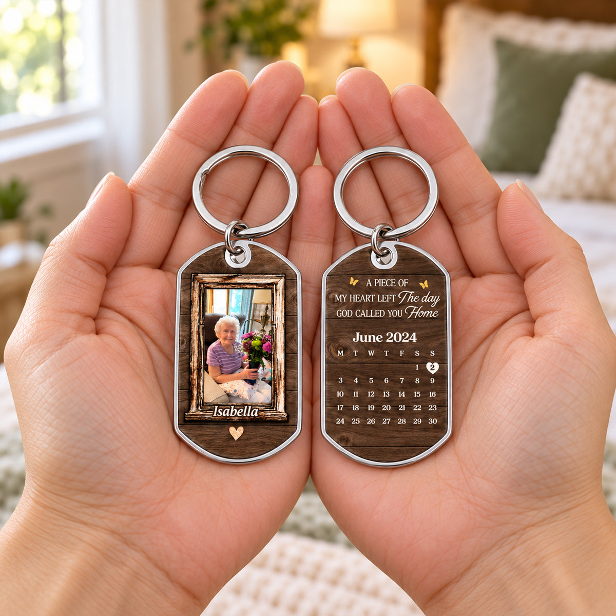 Personalized Photo Keychain - Sympathy Gift For Family - Your Love Remains