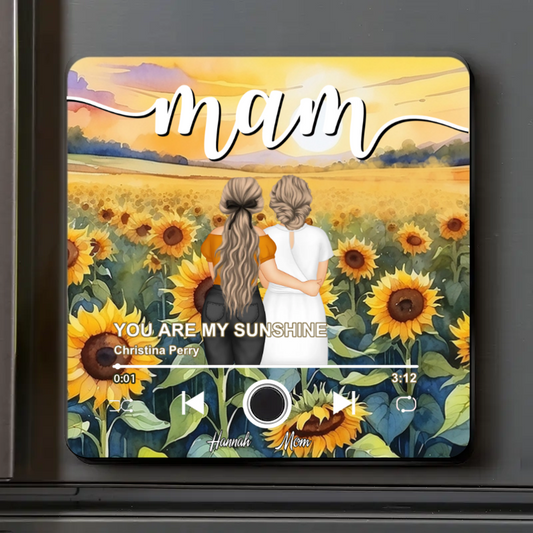 Mom To Us You Are The World Watercolor Landscape - Personalized Music Fridge Magnet - Gift For Mom, Mother's Day, Birthday Gift