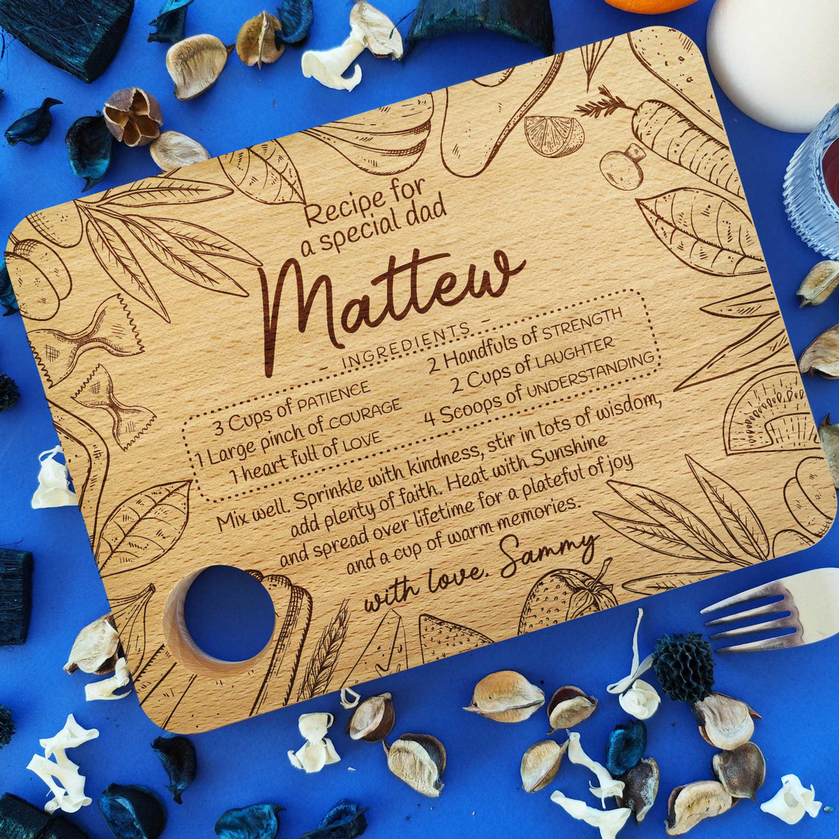 Special Recipe For A Dad - Personalized Cutting Board - Father's Day Gifts, Dad Gifts from Wife, Kids, Grandkids