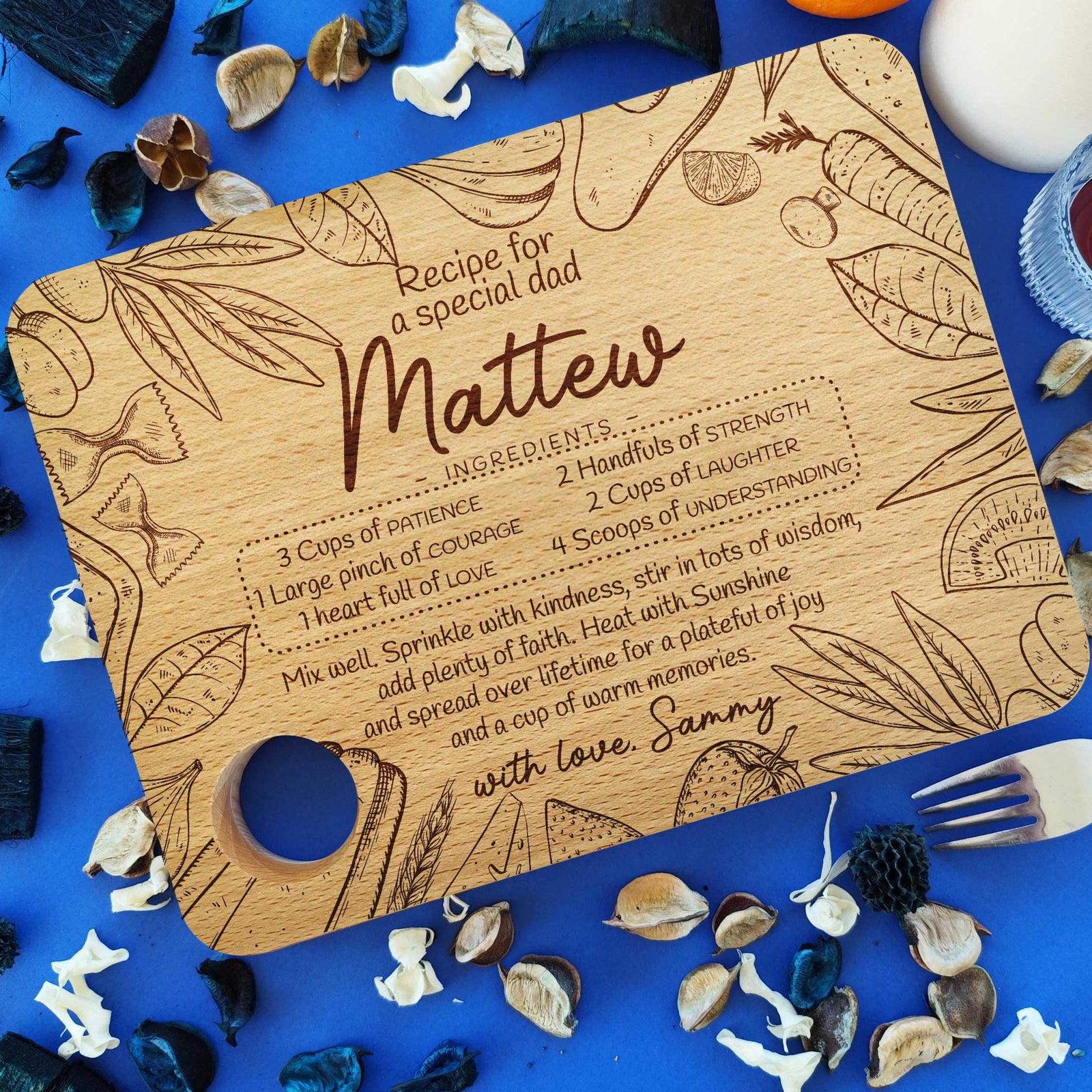 Special Recipe For A Dad - Personalized Cutting Board - Father's Day Gifts, Dad Gifts from Wife, Kids, Grandkids