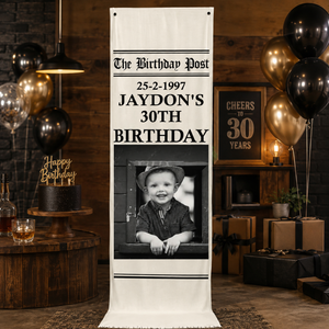 The Birthday Post Photo Fabric Sign - Custom Birthday Gifts