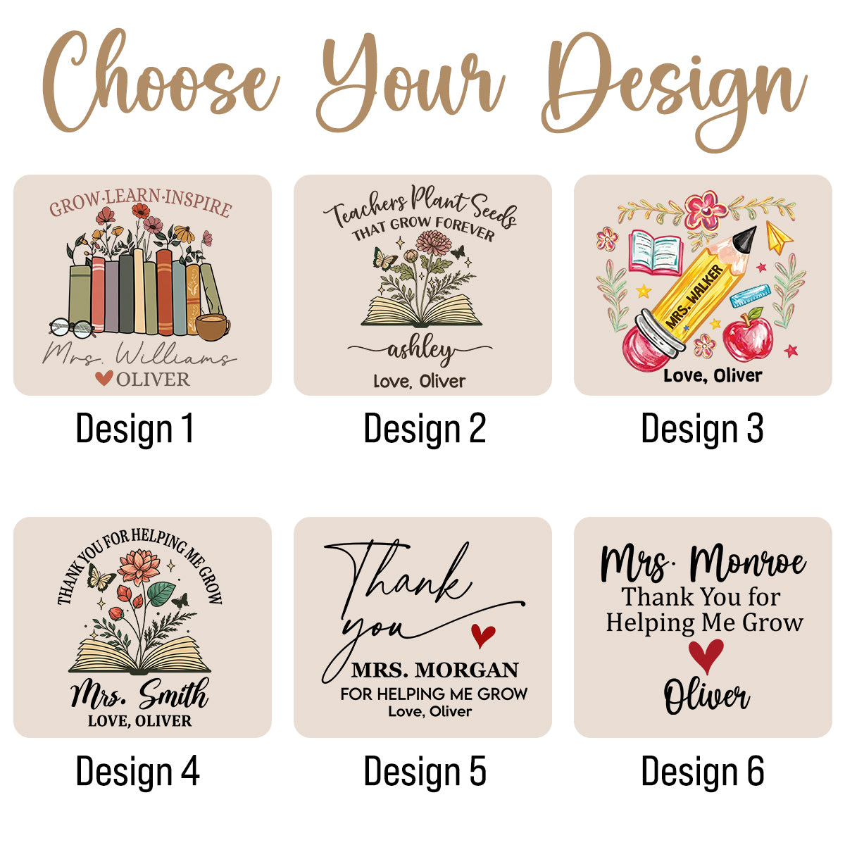 Teacher Appreciation Gifts - Personalized Glass Flower Pot, Thank You Gifts