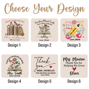 Teacher Appreciation Gifts - Personalized Glass Flower Pot, Thank You Gifts